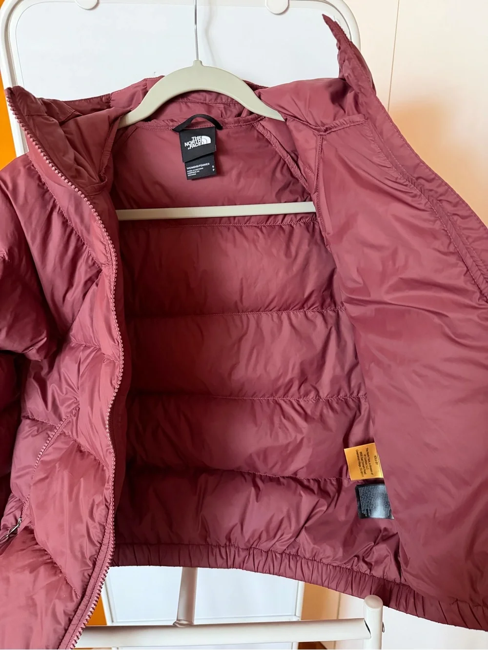 The North Face dusty rose puffer down jacket